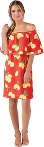 Mud Pie Womens Pippa Off The Shoulder Dress Red S - Picture 1 of 4