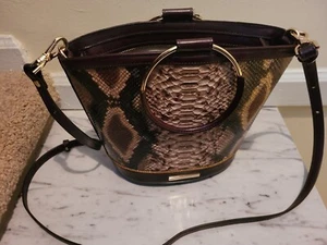 HANDBAG; Brahmin Mod Bowie Satchel Leather Bucket Hand Carry Crossbody/Dustbag - Picture 1 of 9