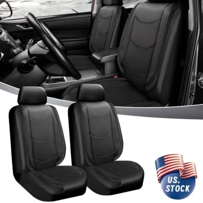 For Chrysler 200 300 Black Front Seat Cover Cushion Leather 2-Seat Protector CT Foto 1 de 4