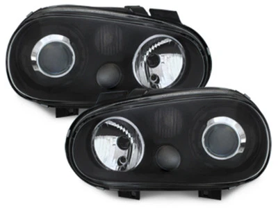VW Golf 4 R32 Optik Scheinwerfer mit Xenon Optik Linse Schwarz 1997-2004 SWV02DB - Bild 1 von 2