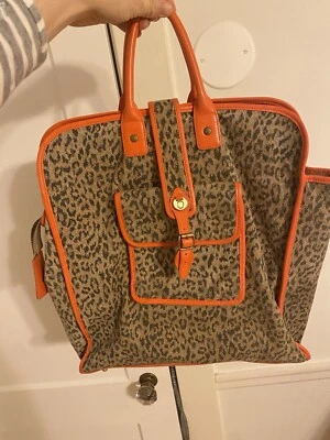 Jane Mayle Тиргретта сумка с короткими ручками замши большой сумочки путешествий багажа животных печати - Изображение 1 из 4