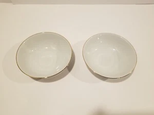 2 - Tiffany Japan Fine China - Cereal Bowls 6 1/4 inch White / Gold Trim - Bild 1 von 3