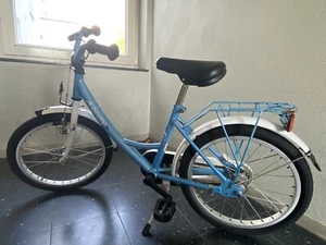Kinderfahrrad blau weiß 18 Zoll gebraucht Mädchen Jungen - Bild 1 von 6