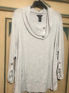 Neu mit Etikett Ali Miles hübsches graues Stricktop Wasserfallausschnitt 3X 24 JETZT IM ANGEBOT - Bild 1 von 10