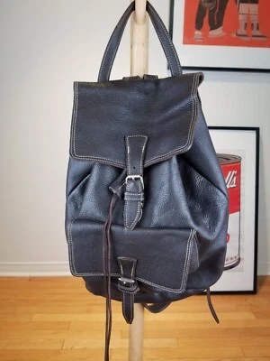 MOCHILA ESCOLAR VINTAGE RAÍCES CANADÁ CUERO MARRÓN OSCURO Foto 1 de 4