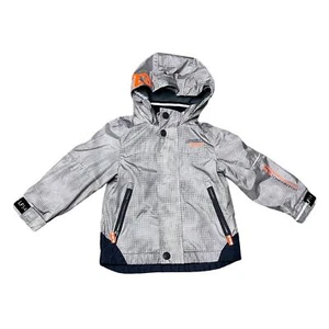 London Fog Boys Gray Orange Lightweight Coat Hooded Jacket Size 2T - Picture 1 of 6