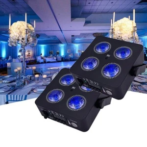 2XMini led Par light 4x15w RGBWA+UV 6 in 1 wireless battery For DJ Wedding Party - Picture 1 of 8
