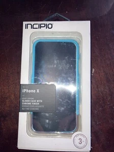 Incipio iPhone X Edge Chrome Slider Case with Chrome Finish- Light Blue/Chrome - Picture 1 of 1