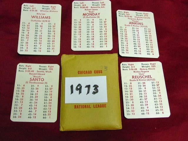 1973 APBA CHICAGO CUBS Baseball Team Set: 20 players cards + EX's (original) - Image 1 of 1