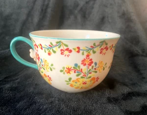 Vintage Anthropologie Cadiz Floral Coffee/Tea Cup....3D Flower On Handle - Picture 1 of 6