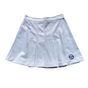 Sergio Tacchini Tennisrock weiß Vintage 80S Logo bestickt Gr. 42 Kleid 36 - Bild 1 von 7