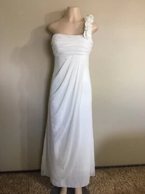 Fiesta Formals 礼服 选美 S 码 正式舞会 单肩 白色 — 第 1/4 张图片