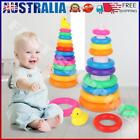 AU Early Educational Rainbow Tower Stack Circle Duck Ring Puzzle Pyramid (A)