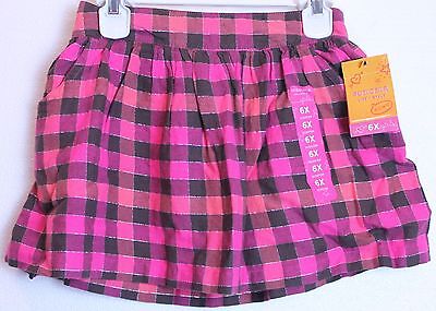 Sonoma Girls 6x Pink Brown Plaid Scooter Skort Skirt • 13.98€