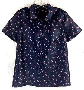 J.CREW COLLECTION Top Manga Corta Talla 6 Azul Marino Rosebud Lana-Seda Sarga 05043 - Imagen 1 de 11