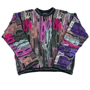 Vintage 90s Coogi Australia Sweater Biggie Smalls 3D Chunky Knit Cosby Large - Picture 1 of 7