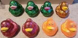 8 Glitter Rubber Ducks (nice shape) - Picture 1 of 2