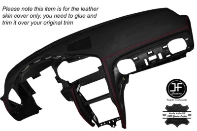 RED STITCHING LEATHER DASH DASHBOARD SKIN COVER FITS NISSAN GT-R R35 2009-2015 - Image 1 of 2