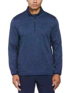 PGA TOUR GOLF 1/4 ZIP BLUE FLEECE THERMAL SHIRTS STYLE PVKFD0C0DS 910 PEACOT HTR - Picture 1 of 17