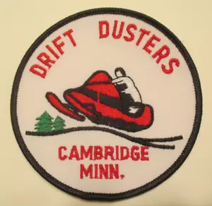 Cambridge Minnesota Snowmobile Patch Drift Dusters Club Vintage Sew on Patch NOS - Picture 1 of 3