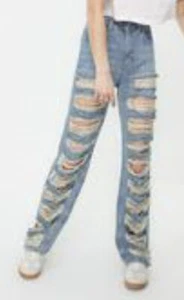 Zerrissene Damen Jeans EU Gr34 Top Design OVP Super Optik Style Sexy Outfit - Bild 1 von 4
