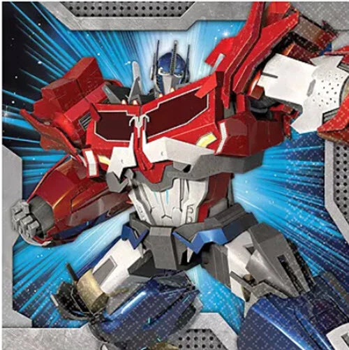 TRANSFORMERS HAPPY BIRTHDAY party paper beverage NAPKINS Bumblebee Optimus Prime - Image 1 of 1