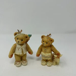 Vintage Enesco Indian Bears Figurines Wyatt and Wylie by Priscilla Hillman - Picture 1 of 13