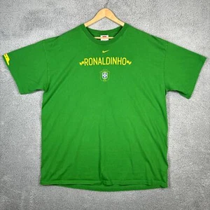 Camiseta Nike Y2k De Colección Para Hombres XXL Verde Fútbol Ronaldinho Brasil Fútbol CFB - Imagen 1 de 10
