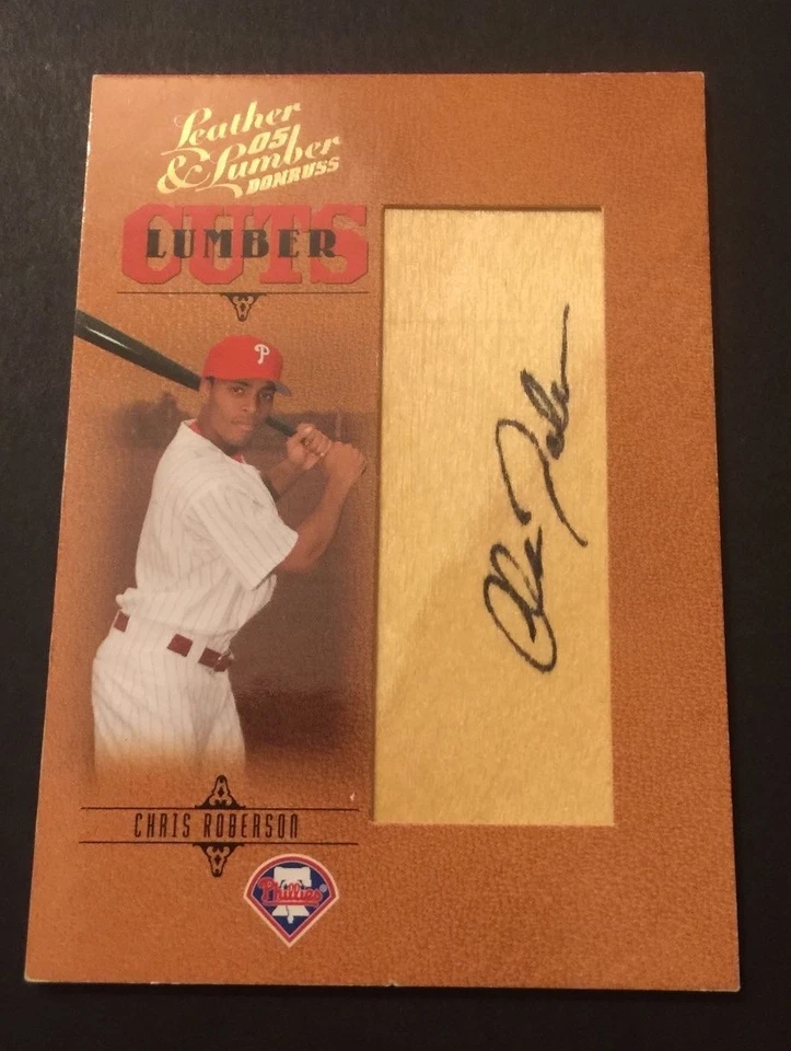 Chris Roberson Phillies 2005 Donruss Bat Lumber Signed Authentic Certified JG7 - Image 1 of 1
