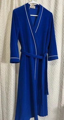 Abrigo de casa ROBE azul envolvente VANITY FAIR para mujer blanco pipa vintage mediano Foto 1 de 4