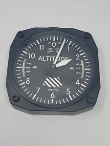 Trintec Negro Aviación Avión Calibre Altitud Altímetro Analógico Reloj de Pared 6.5" - Imagen 1 de 4