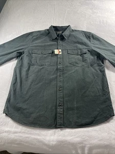 Camicia Filson Kodiak camoscio tinta unita con bottoni blu navy (vedi descrizione) morbida spessa nuova senza etichette XXL - Foto 1 di 10