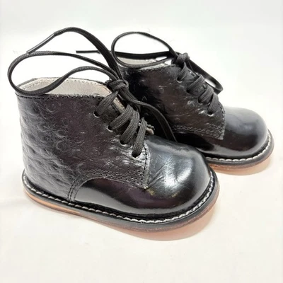 Zapatos Josmo Walker Bebé/Niño Pequeño Todo Cuero Negro Talla 3 Estilo #8190 Foto 1 de 4