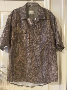 NWT!! Avery Camo Shirt Men XL Nylon Button Up Hunting Buck Brush - Picture 1 of 8