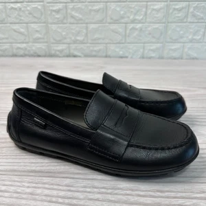 Geox New Fast Boy Leather loafers Kids 33 Black Leather Breathable Antibacterial - Picture 1 of 9
