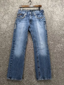 Pantalones de mezclilla Ariat M5 ajustados rectos talla 29x32 lavado medio punto grueso occidentales informales - Imagen 1 de 11