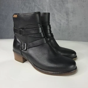 Pikolinos Zaragoza schwarze Leder Stiefeletten EU 37 / US 6,5-7 Reißverschluss & Schnalle Absatz - Bild 1 von 12