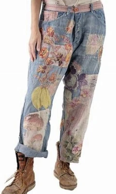 Magnolia Pearl Funk N' Junk Cotton Linen Banana 525 Miner Pants-OS- SOLD OUT - Photo 1/4