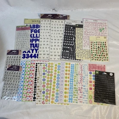 Random Lot ABC 123 Alphabet Stickers for Scrapbooking Sticko MAMBI Tim Coffey - Image 1 of 4