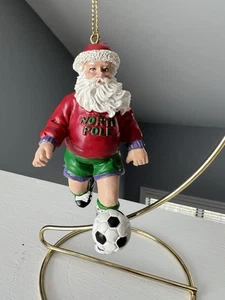 Ornamento calcio Babbo Natale vintage polo nord da appendere tifosi calcio regalo carino - Foto 1 di 6