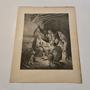 Grabado bíblico La Natividad Gustave Dore c. 1890 (313) - Imagen 1 de 3