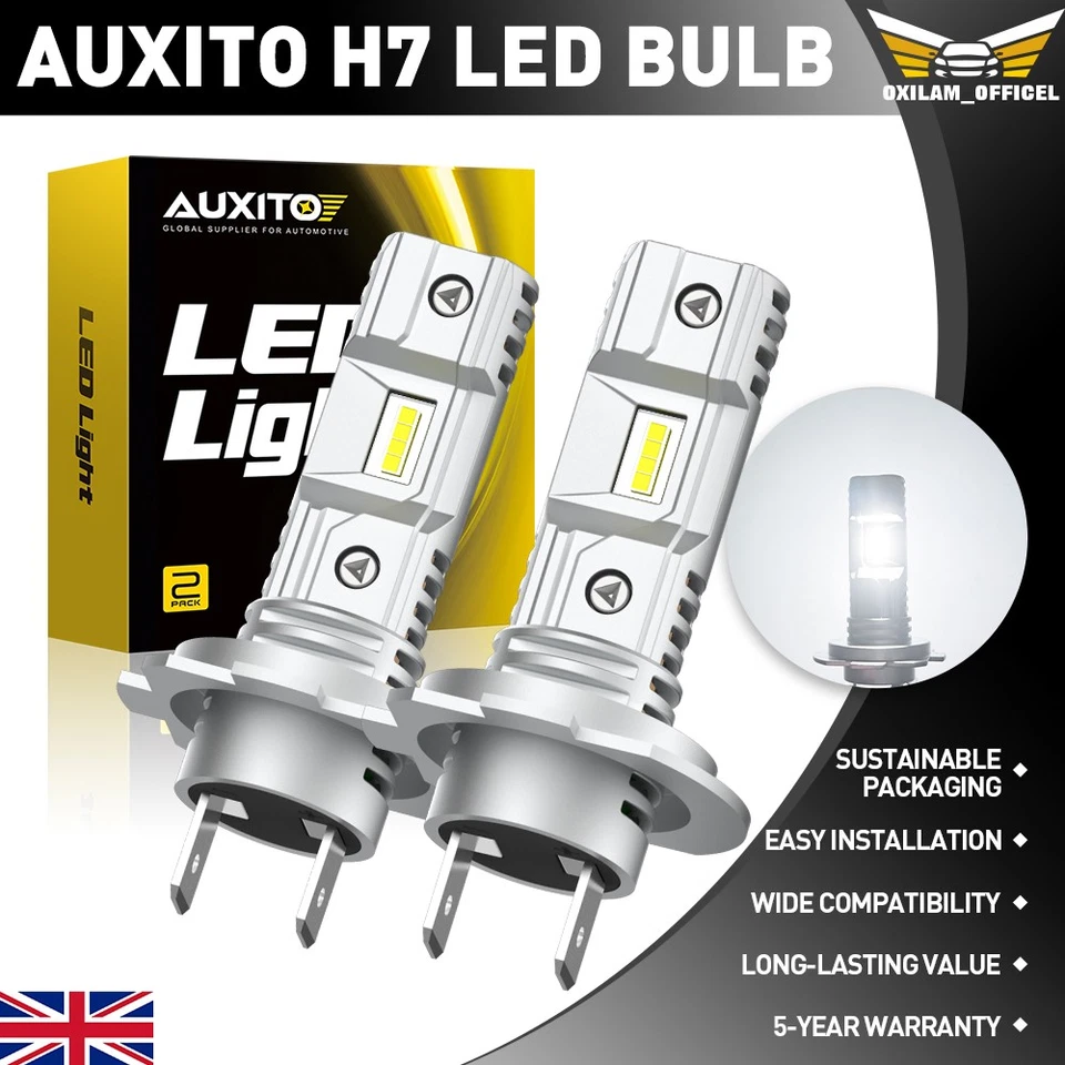 AUXITO 4X H7 60W LED Headlight Bulbs Kit 24000LM Hi-Lo Beam 6500K Super Bright
