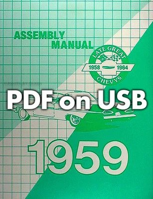 1958 1959 1960 Chevy Manual de Montagem USB Impala Bel Air El Camino Biscayne - Imagem 1 de 4