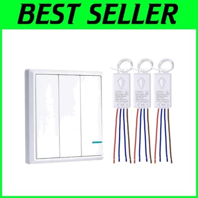 Wireless 3 Gang Wall Switch with Remote Control - Image 1 of 4