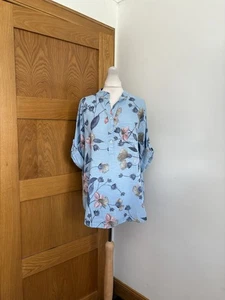 Made In Italy Luisa 3/4 Sleeve top Colour Light Blue Multi One Size 12-20 - Picture 1 of 6