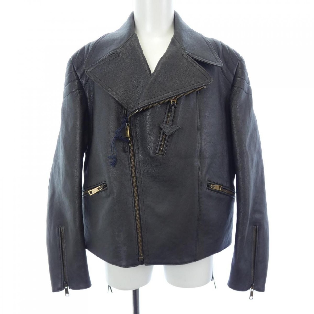 PRADA レザージャケット Black size 42 Prada レザー ライダースジャケット | ブラック | FARFETCH JP