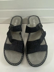Sandalia Alegria Loti Glitteroti Negra Brillo Cuña Deslizable Mujer Talla EU 39 US 9 - Imagen 1 de 12