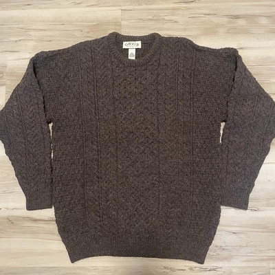 Orvis Fisherman Cable Knit Cotton Sweater/Cardigan (Size XL) - Image 1 of 4