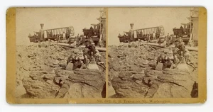 Trenes de ferrocarril victorianos Stereoview años 1800 en el monte Washington EE. UU. por Kilburn - Imagen 1 de 2