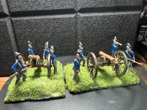 Equipaggi di cannoni artiglieria napoleonica 2 miniature dipinte 28 mm per wargaming - Foto 1 di 15